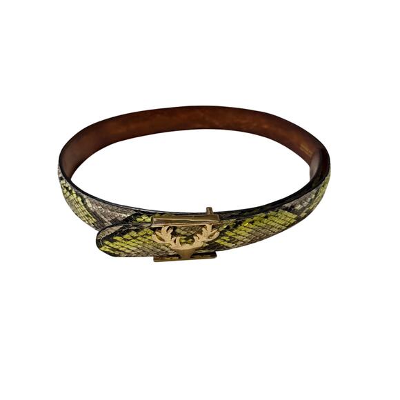 Taxidermy Python Logo Belt w/Dust Bag Sz. XS - Picture 3 of 7